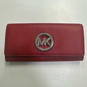 【TN0610】MICHAEL KORS マイケルコース 長財布 赤系 レッドカラー PS-1704 T17 7N6NQQ M801117 レディース 二つ折り 札入れ 小銭入れ