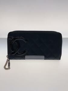 CHANEL◆長財布[仕入]/レザー/ブラック/無地/レディース/シャネル