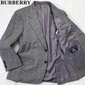 BURBERRY バーバリー テーラドジャケット ブレザー シングル 二つボタン 2B グレンチェック グレー サイズ A3 (XS〜Sサイズ相当) 毛 