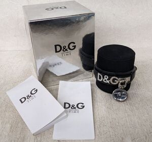 ll421●【美品】ドルチェ＆ガッバーナ/D&G TIME BINDA 時計付きレザーバングル レディース ※時計電池切れ/60