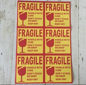 ステッカー6枚 Fragile ／こわれもの