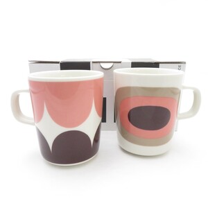 美品 marimekko マリメッコ HARKA ハルカ MELOONI メローニ マグカップ 2点 カップ ペア 北欧 フィンランド SY11170B3