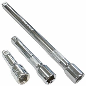 【新品即納】エクステンション バー 3本 セット 差込角 1/2 12.7mm 250mm 125mm 75mm 工具 車 バイク 整備 ソケット 延長 延長棒 滑り止め