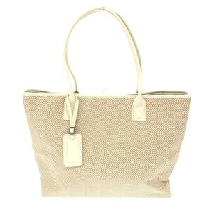 良好◆mother house マザーハウス トートバッグ◆ ホワイト/ベージュ ヘリンボーン レディース bag 鞄