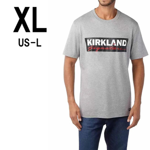 新品 XL ★ コストコ カークランドシグネチャー ロゴ 半袖 Tシャツ グレー US-L スーピマコットン 綿 メンズ レディース 男女兼用 大きめ