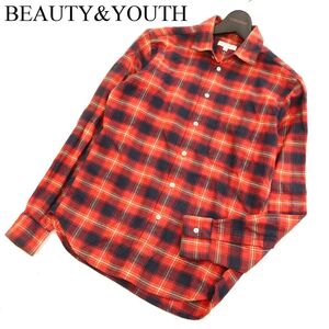 BEAUTY&YOUTH ユナイテッドアローズ 秋冬 長袖 チェック ネル★ シャツ Sz.XS　メンズ 赤　C3T07553_9#B