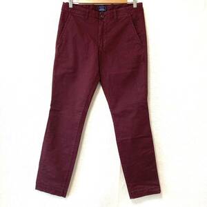 カラーデニム！【GAP KHAKIS】ギャップ ストレッチ デニムパンツ ジーンズ ジーパン カジュアル ボトムス ボルドー メンズ W31/Y14532UU