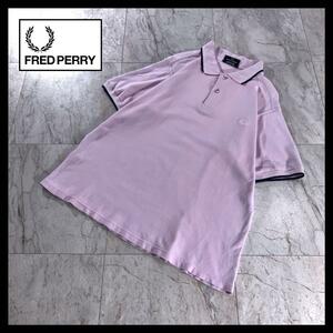 英国製 FRED PERRY ポロシャツ 半袖 M12 薄紫 ピンク 系 S