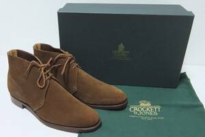 未使用品 クロケット&ジョーンズ CHUKKA スエード チャッカブーツ 茶 6D CROCKETT & JONES