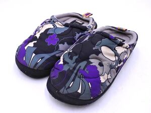 PUMA プーマ P.A.M. パム 花柄 PUFFY スリッポン シューズ size24/黒ｘグレーｘ紫 ◇■ ☆ eic3 レディース