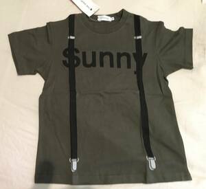 新品 THE SHOP TK SUNNYサスペンダーTシャツ カーキ 13(130cm)