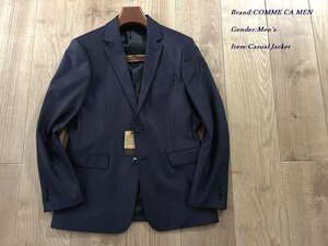 新品 COMME CA MEN コムサメン 秋冬春 CERRUTI イル プリンチペ タータンチェックジャケット 09ネイビー Sサイズ 03GE07 定価75,900円