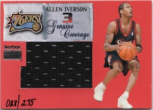 【アレンアイバーソン】NBA00-01 Skybox Premium GenuineCoverage#GC5 #d/275 AllenIverson/Philadelphia76ers jerseyジャージー275枚限定