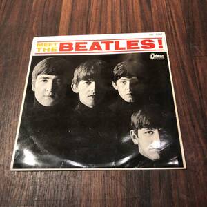 レア希少?中古ビートルズMEET THE BEATLESレコードオデオンOdeon OR7041日本版LP初回盤?歌詞付き赤盤 1960年代 昭和当時物