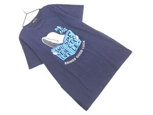 BEAMS HEART ビームスハート プリント 半袖 Tシャツ sizeS/紺 ■◆ ☆ eec8 レディース