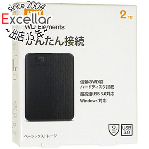 WesternDigital製 外付HD WD Elements Portable WDBUZG0020BBK-JESE 2TB [管理:1000016414]