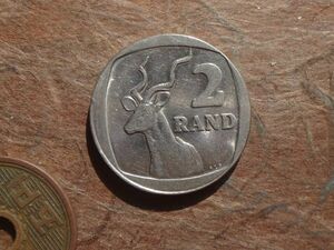 南アフリカ　2Rand　ニッケル張り銅　1989年　KM#139　(23.0mm, 5.5g)