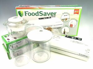 ◆ショップジャパン◆FoodSaver/フードセーバー セット◆V2040◆専用パックロール 3本+チョッパー（ガラス）+キャニスター（大/中）付◆