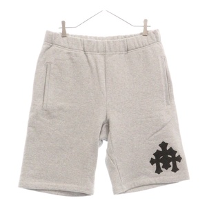 CHROME HEARTS クロムハーツ GRP Y NOT SWEAT SHORTS ワイノット クロスパッチ付き スウェットショートパンツ グレー