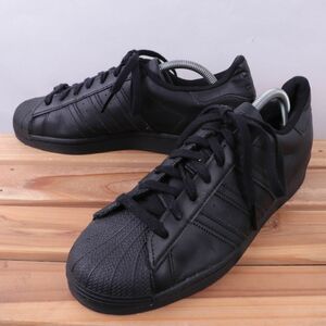 z6314 アディダス スーパースター US9 27.0cm/黒 ブラック系 adidas SUPERSTAR メンズ スニーカー 中古