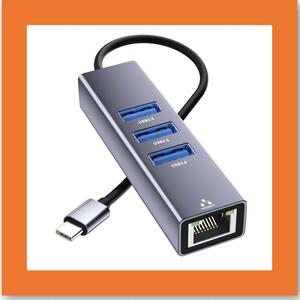 有線LANアダプター 4-IN-1 USB ハブ イーサネットアダプタ