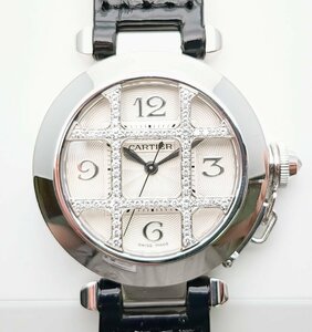 【OH・磨き・ベルト交換済】 極美品 Cartier カルティエ パシャグリッド ダイヤモンド 72ｇ 18KWG ホワイトゴールド 腕時計 自動巻 動作品