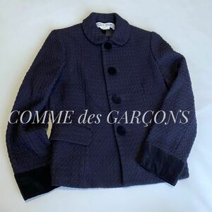 極美品　COMME des GARCONS コムデギャルソン 丸襟　ジャケット　ベロア　ネイビー　 アウター