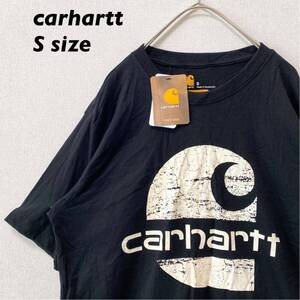 日本未発売【新品タグ付き】カーハート　半袖Tシャツ　ビッグプリント　黒色　Sサイズ　ユニセックス　carhartt プリントロゴ