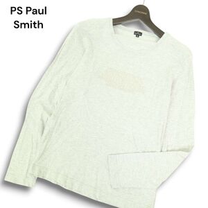 PS Paul Smith ポールスミス 通年 英字プリント★ 長袖 カットソー ロンTシャツ Sz.S メンズ 灰 日本製　C5T00497_1#F