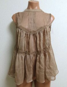 ☆【新品】alicia PAGEBOY　アリシアページボーイ　透け感ブラウス　Ｆ　ベージュ