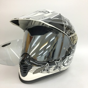 Arai Tour Cross3 AURORA オフロードヘルメット ミラーシールド装着 クリアシールド付 Mサイズ ホワイト系 アライ バイク用品 N19128H●