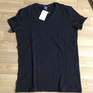 新品 激安 H&M 黒 半袖 Tシャツ Vネック サイズS エイチアンドエム ファストファッション 無地Tシャツ