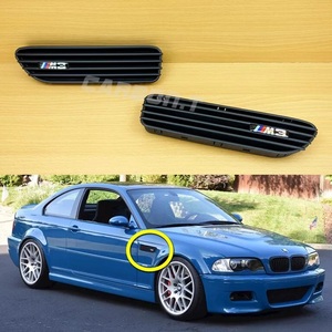 BMW E46 M3 マットブラック サイド マーカー フェンダー グリル 艶消黒 ABS樹脂製 2001-2006