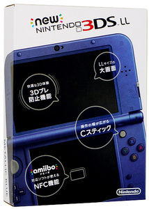 【中古】任天堂 Newニンテンドー3DS LL メタリックブルー 液晶画面いたみ 元箱あり [管理:1350012308]