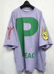 OSサイズ◆Walter Van Beirendonck ウォルターヴァンベイレンドンク PEACE オーバーサイズ Tシャツ PURPLE 紫 パープル