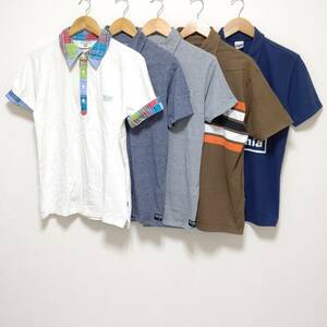 お得!!【まとめ売り】半袖 ポロシャツ 5着 セット BILLABONG ビラボン SURF サーフ アメカジ古着 スポーツMIX メンズ サイズ M /P-30j