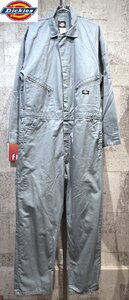 ディッキーズ 定番 長袖 ツナギ グレー XL Dickies オールインワン 作業服