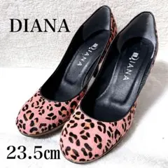 DIANA ダイアナ パンプス ハイヒール ハラコ 23.5㎝ レオパード