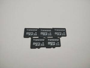 5枚セット　2GB　Transcend　microSDカード　フォーマット済み　メモリーカード