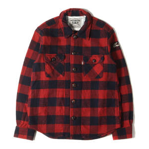 TMT ティーエムティー シャツ サイズ:L コットン/ウール バッファローチェックシャツ COTTON WOOL BUFFALO CHECK SHIRTS レッド ブラック