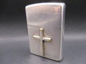 中古ライター13【ZIPPO】 ジッポ holy cross　ホーリークロス　銀メッキ仕上げ　2002年製