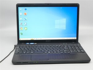 カメラ内蔵/15.6型/HDMI/USB3.0/無線WIFi/ノートPC/Win10/SSD250/8GB/2世代i3/SONY VPCEH18FJ Office搭載