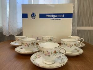 【未使用】WEDGWOOD MIRABELLE ウェッジウッド ミラベル カップ&ソーサー C/S C&S 6客セット まとめて