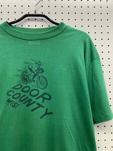 1970s ロードバイク ビンテージ Tシャツ 緑 XL ★ USA製 70s 80s グリーン サイクリング 自転車