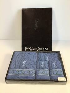 Y494 未使用　YVES SAINT LAURENT/イヴ・サンローラン　タオルセット　ブルー YL-RS50(BL) バスタオル　フェイスタオル　ゲストタオル