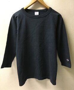 ◆champion チャンピオン USA製 ラグランスリーブ 7分袖 Tシャツ T1011 カットソー NAVY系 フェード感薄れあり サイズS