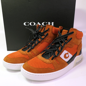 COACH スニーカー CITYSOLE ハイ トップ スニーカー C7087-NSN #10（28cm）オレンジ メンズシューズ コーチ 新品同様 質屋 つじの-240464