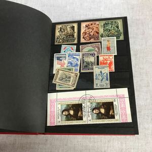 海外切手　切手帳　ストックブック付き　動物　宗教絵画　オリンピック　モンゴル