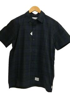 WTAPS◆半袖シャツ/1/コットン/NVY/チェック/211TQDT-SHM03