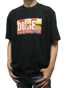 新品 直輸入 DIESEL ピールオフ プリント ルーズフィット 半袖Ｔシャツ T-WASH-POFF-L1 ブラック XXLサイズ A11257 0JYYF